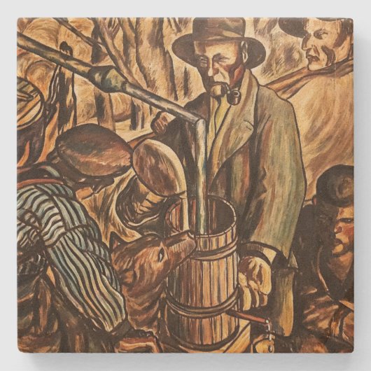 Moonshiners Making White Lightning Whiskey Liquor Stenen Onderzetter (Voorkant)