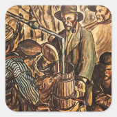 Moonshiners Making White Lightning Whiskey Liquor Vierkante Sticker (Voorkant)