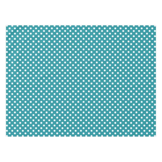 Moonsteenblauw en witte stippen tafellaken (Voorkant (Horizontaal))