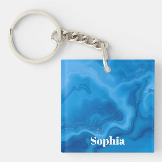 Moonstone Blauw- Sleutelhanger (Voorkant)