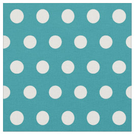 Moonstone Blue/blauwgroen & white polka dots fabri Stof