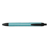 Moonstone blue/blauwgroen & white polka stips aang zwarte inkt pen (Achterkant)