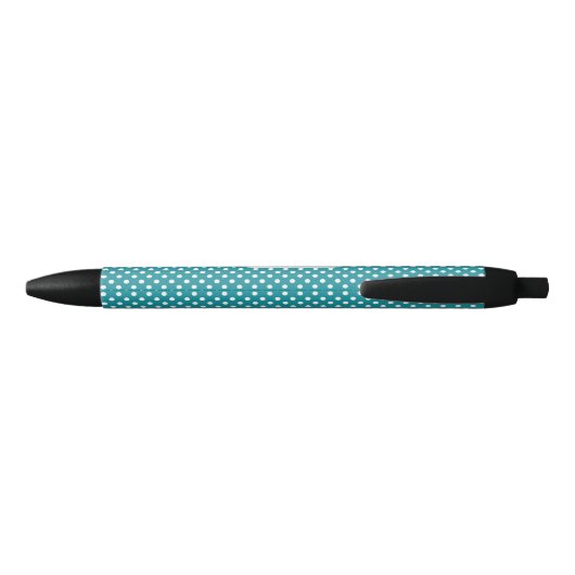 Moonstone blue/blauwgroen & white polka stips aang zwarte inkt pen (Achterkant)
