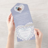 Moonstone bruiloft 3 jaar all in one uitnodiging (Afscheurbaar)