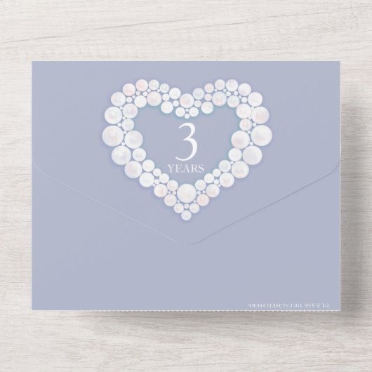 Moonstone bruiloft 3 jaar all in one uitnodiging (Achterkant)