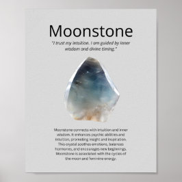 Moonstone Crystal Betekenis Poster