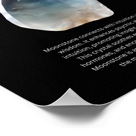 Moonstone Crystal Stone Betekenis Poster (Hoek)