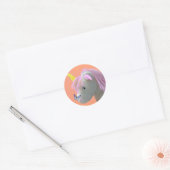 Moonstone de eenhoorn ronde sticker (Envelop)