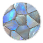 Moonstone Gem en zilver- Mozaïek Cellen Abstract Keramische Knop (Voorkant)