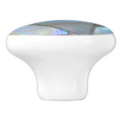 Moonstone Gem en zilver- Mozaïek Cellen Abstract Keramische Knop (Zijkant)