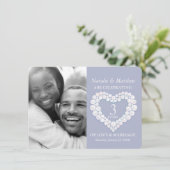 Moonstone hart trouwfoto 3 jaar feest kaart (Staand voorkant)