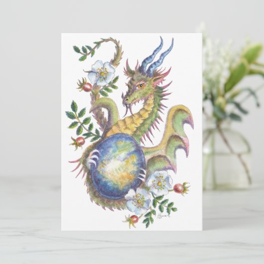 Moonstone & Roos Dragon - lege kaart (Staand voorkant)