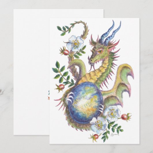 Moonstone & Roos Dragon - lege kaart (Voorkant / Achterkant)