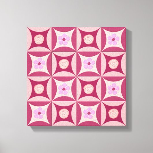 MoonStone-Roos en Cherry-ventilator in de deur Canvas Afdruk (Voorkant)