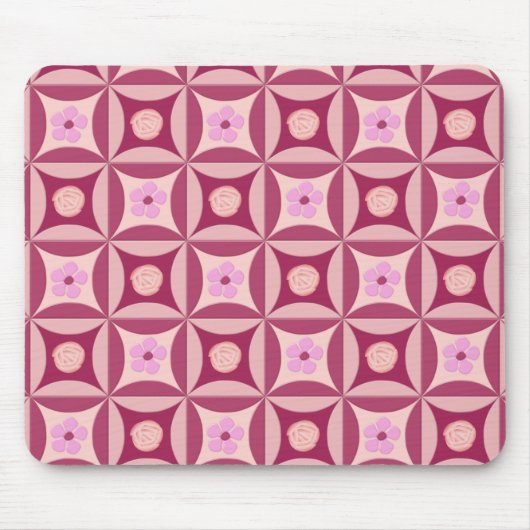 MoonStone-Roos en Cherry-ventilator in de deur Muismat (Voorkant)