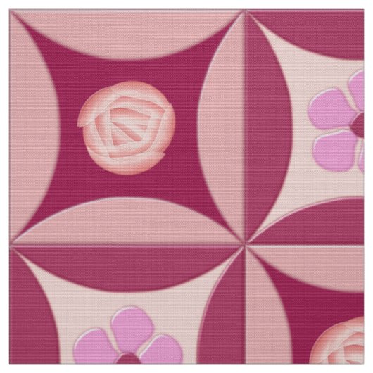 MoonStone-Roos en Cherry-ventilator in de deur Stof (Swatch)