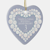 Moonstone Wedding Jubileum 3de of 13de hart Keramisch Ornament (Rechts)