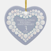Moonstone Wedding Jubileum 3de of 13de hart Keramisch Ornament (Voorkant)
