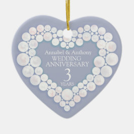 Moonstone Wedding Jubileum 3de of 13de hart Keramisch Ornament
