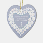 Moonstone Wedding Jubileum 3de of 13de hart Keramisch Ornament (Links)