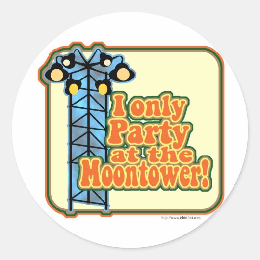 Moontower Party Ronde Sticker (Voorkant)