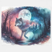 Moonveil Passage: The Forest Within Fleece Deken (Voorkant (Horizontaal))