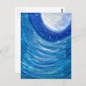 Moonverlichte golven en cirkels briefkaart (Voorkant / Achterkant)