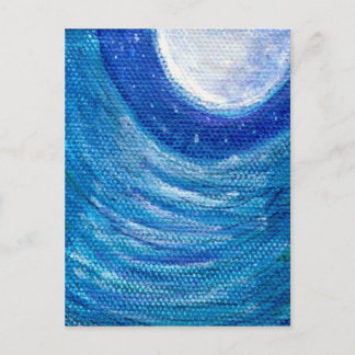 Moonverlichte golven en cirkels briefkaart