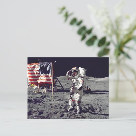 Moonwalk Apollo 17 Briefkaart (Staand voorkant)