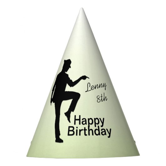 Moonwalk Dancer Name en Year Birthday Feesthoedjes (Voorkant)