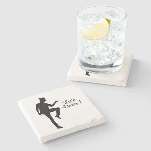 Moonwalk Dancer Stenen Onderzetter (Zijkant)