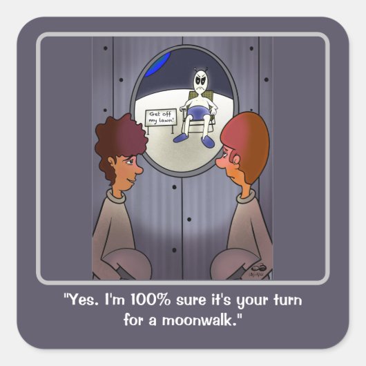 Moonwalk Vierkante Sticker (Voorkant)