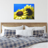 Moonwalker Zonnebloemen reikend naar de hemel Canvas Afdruk (Insitu (Slaapkamer))