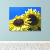 Moonwalker Zonnebloemen reikend naar de hemel Canvas Afdruk (Insitu (Houten vloer))