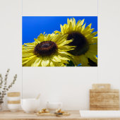 Moonwalker Zonnebloemen reikend naar de hemel Poster (Keuken)