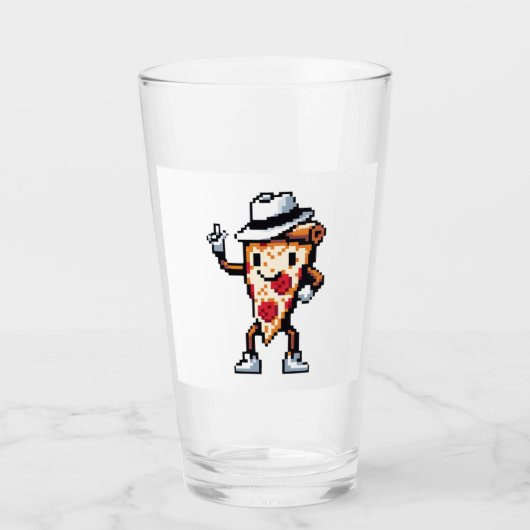 Moonwalking Pizza - Legendarische Pop Slice Art Glas (Voorkant)