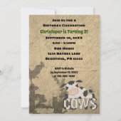 MOOO! Kijk wie is twee  Koe Boerderij Verjaardag Kaart (Achterkant)