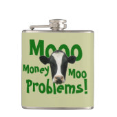 Mooo Money Moo Problemen Funny Cow Heupfles (Voorkant)
