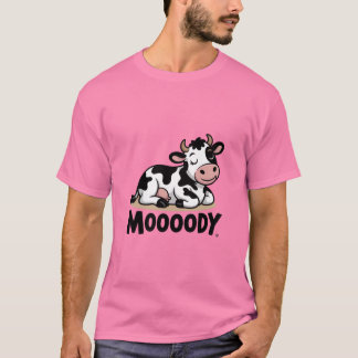Mooody Cow Cute Cartoon Design T-shirt