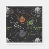 Moooi Verwarrelde Zwarte Halloween Servetten (Voorkant)