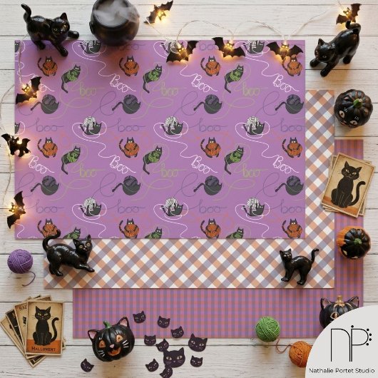 Moooi Verwarrende Katten Halloween Inpakpapier Vel