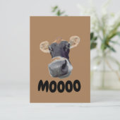 MOOOO, Koe gezicht Dank je wel Bedankkaart (Staand voorkant)