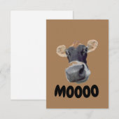 MOOOO, Koe gezicht Dank je wel Bedankkaart (Voorkant / Achterkant)