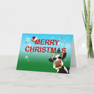 Mooooke Merry-Koe voor kerstmis Feestdagen Kaart