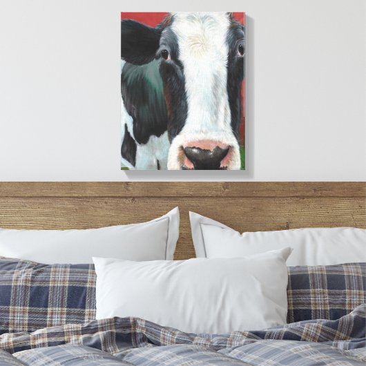 Mooooo Koe! Canvas Afdruk (Insitu (Slaapkamer))