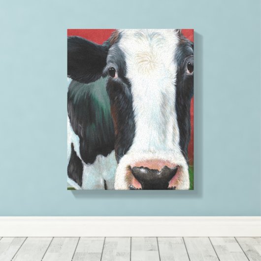 Mooooo Koe! Canvas Afdruk (Insitu (Houten vloer))