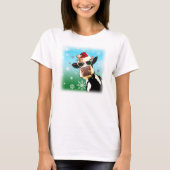 Moooootiful KerstKoe Santa Hat T-shirt (Voorkant)