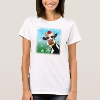 Moooootiful KerstKoe Santa Hat T-shirt