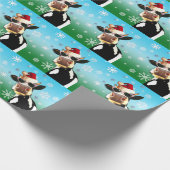 Moooootiful Kerstkw Santa Hat Cadeaupapier (Hoek)