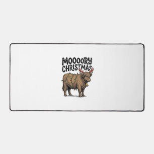 Moooory Kerstmis Hoogland Koe Oude Gravure T Bureaumat